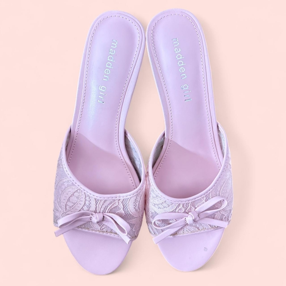 Madden Girl Lavender Lace Mules
